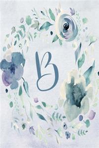 2020 Weekly Planner, Letter B - Blue Purple Floral Design