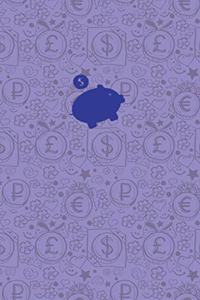 (Blue) Smart Piggy Monthly Household Budget Planner, Blank Lined, Write-in, 24 Months Expense Notebook.