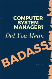 Computer System Manager? Did You Mean Badass