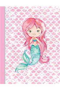 Mermaid Teal Notebook - Wide Ruled