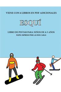 Libro de pintar para niños de 4-5 años (Esquí)