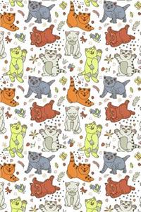 Bullet Journal Notebook Funny Cats Playing Pattern 1