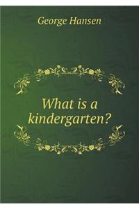 What is a kindergarten?