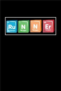 RuNNEr: 6x9 college ruled notebook, 120 Pages, Composition Book and Journal, funny gift for science nerds and chemistry majors as lab notebook