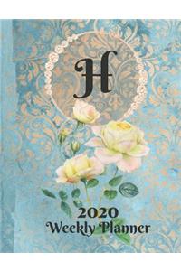 Plan On It Large Print 2020 Weekly Calendar Planner 15 Months Notebook Includes Address Phone Number Pages - Monogram Letter H