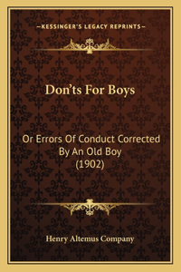 Don'ts For Boys