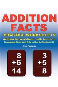 Addition Facts Practice Worksheets Arithmetic Workbook with Answers