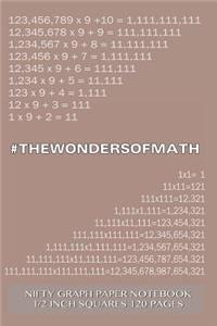 #WONDERSOFMATH Nifty Graph Paper Notebook 1/2 inch squares 120 pages