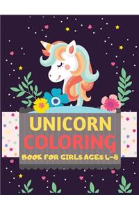 Unicorn Coloring Book For Girls Ages 4-8