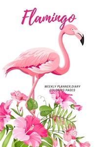 Flamingo, Weekly planner, Diary, Coloring pages