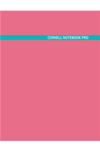 Cornell Notebook Pro: Large Note Taking System For School And University. College Ruled Pretty Light Notes. Modern Pink Trapper Kipper Green Cover - Trendy Note Paper Jou