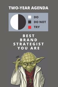 2020 & 2021 Two-Year Daily Planner For Best Brand Strategist Gift - Funny Yoda Quote Appointment Book - Two Year Weekly Agenda Notebook For Branding