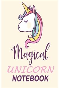 Unicorn magical notebook: Journal and Sketchbook: Journal and Notebook for Girls nicorn Wide Ruled Journal & Notebook for Students, Kids & Teens - Adorable Girly Blank Wide L