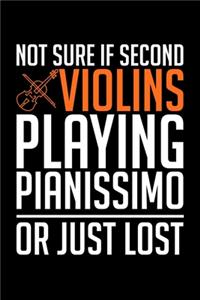 Not Sure If Second Violins Playing Pianissimo Or Just Lost: Lined A5 Notebook for Orchestra