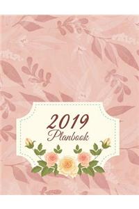 2019 Planbook: Yearly Calendar Book. Monthly, Yearly Calendar Planner, Daily Weekly Monthly Planner, Organizer, Agenda, 242 Pages Large 8.5