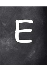 Monogram E School Composition Book Personalized Letter E Chalkboard 130 Pages