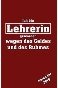 Ich Bin Lehrerin Geworden Kalender 2019