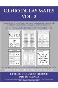 Libros de aprendizaje para niños de 4 años (Genio de las mates Vol. 2)