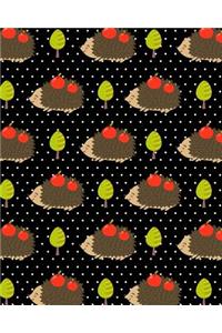 Bullet Journal Notebook Cute Hedgehogs with Apples Pattern 3