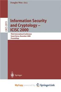 Information Security and Cryptology - Icisc 2000