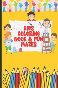 Kids Coloring Book and Fun Mazes