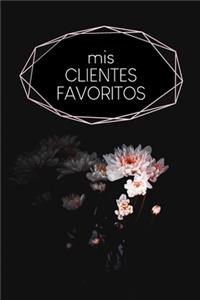 Mis clientes favoritos: Cuaderno a completar para grabar conversaciones con (nuevos) clientes - Motivo: Flor Negra