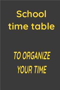 School time table