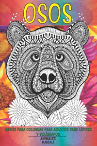 Libros para colorear para adultos para lápices y bolígrafos - Mandala - Animales - Osos