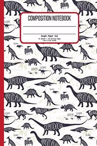 Composition Notebook Graph Paper 5x5 Quad 55 Sheets / 110 Writing Pages 7.44 x 9.69 Inches