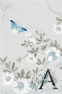 Undated 12 Month Weekly Planner - Serenity Butterfly in Flight Monogram Letter a