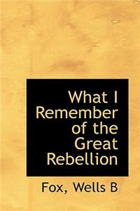 What I Remember of the Great Rebellion