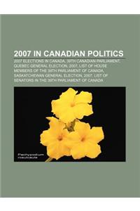 2007 in Canadian Politics