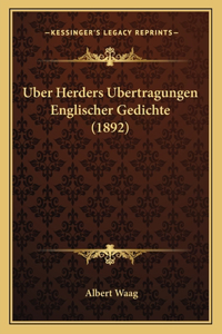 Uber Herders Ubertragungen Englischer Gedichte (1892)