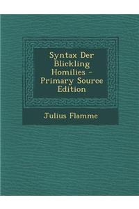 Syntax Der Blickling Homilies