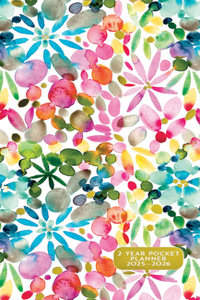 2025-26 Watercolor Garden 2-Year Pocket Planner (24-Month Calendar)