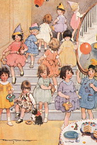 Little Girls at Party - Birthday Greeting Card