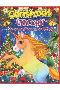 Christmas Unicorn Coloring Book for Kids