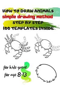 HOW TO DRAW ANIMALS simple drawing method STEP BY STEP 100 TEMPLATES INSIDE