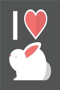 I love my Rabbit Notebook, 6x9 Inch, 100 Page, Blank Lined, College Ruled Journal - Bunny Gift for a rabbit mom, bunny birthday party, rabbit gift, notebook, rabbit journal