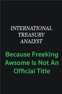 International Treasury Analyst because freeking awsome is not an offical title