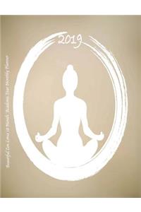 2019 Beautiful Zen Lotus 18 Month Academic Year Monthly Planner