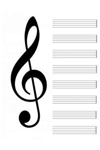 Blank Music Sheet Notebook 8.5 x 11 120 pages