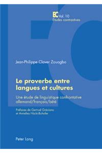 Le Proverbe Entre Langues Et Cultures