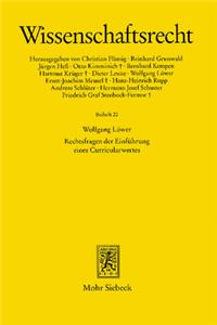 Rechtsfragen Der Einfuhrung Eines Curricularwertes