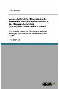 Vergleich der Anforderungen an die Person des Machthabers/Herrschers in der Ideengeschichte bei (Platon)/Aristoteles und Machiavelli