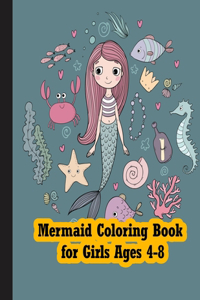 Mermaid coloring book for girls ages 4-8