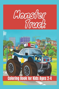 Monster truck coloring book for kids ages 2-4