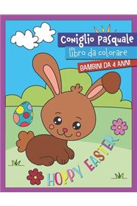 Coniglio Pasquale Libro da colorare Bambini da 4 anni