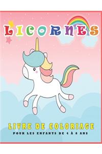 Licornes Livre de Coloriage Pour les Enfants de 4 à 8 Ans