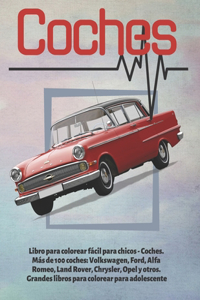 Libro para colorear fácil para chicos - Coches. Más de 100 coches